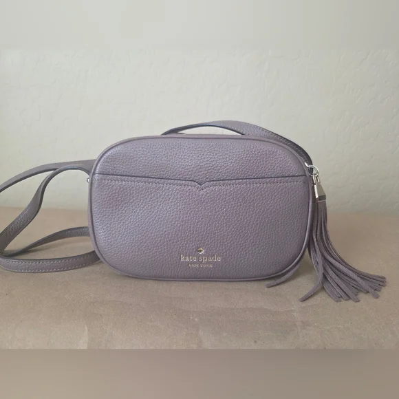 KATE SPADE Camera Bag Crossbody - Pebbled Leather - Mauve/Dusty Lavender - Picture 4 of 13